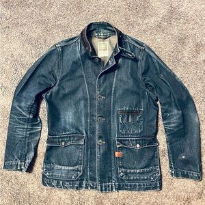 Men's G Star premium selvedge denim vintage hunter slim chore coat